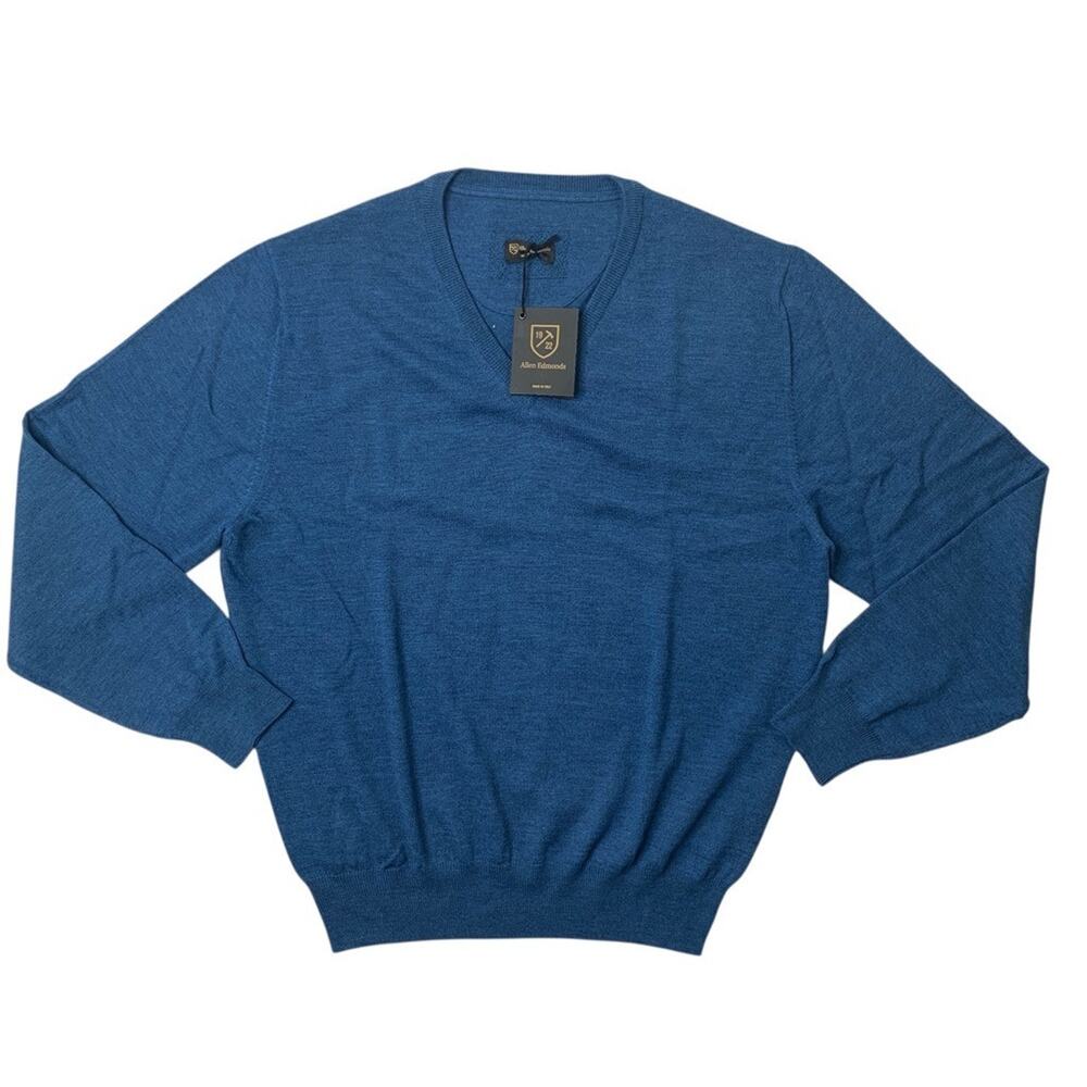 Allen Edmonds Sweater Mens XL Celestial Merino Wool V-Neck Pullover Long Sleeve
